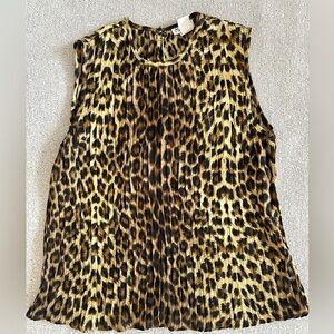 Animal Print Sleeveless Blouse